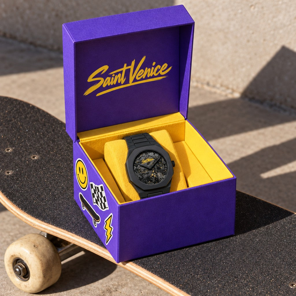 Saint Venice Heelflip Black — na caixa