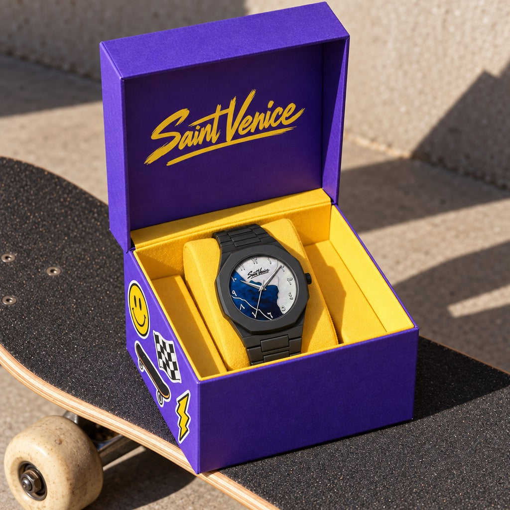 Saint Venice Kickflip Blue — na caixa