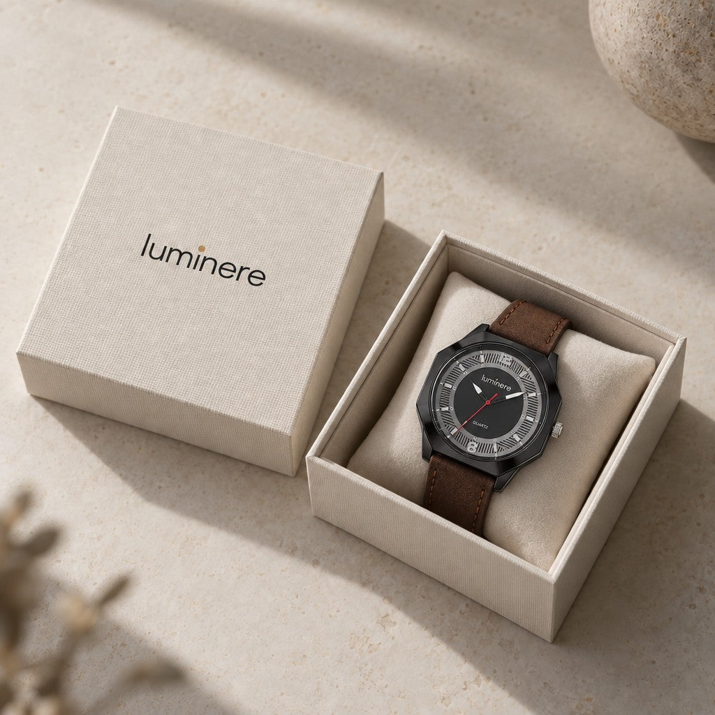 Luminere Fika Brown — na caixa