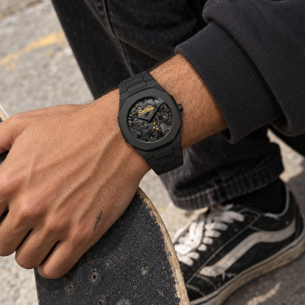 Saint Venice Heelflip Black — em uso