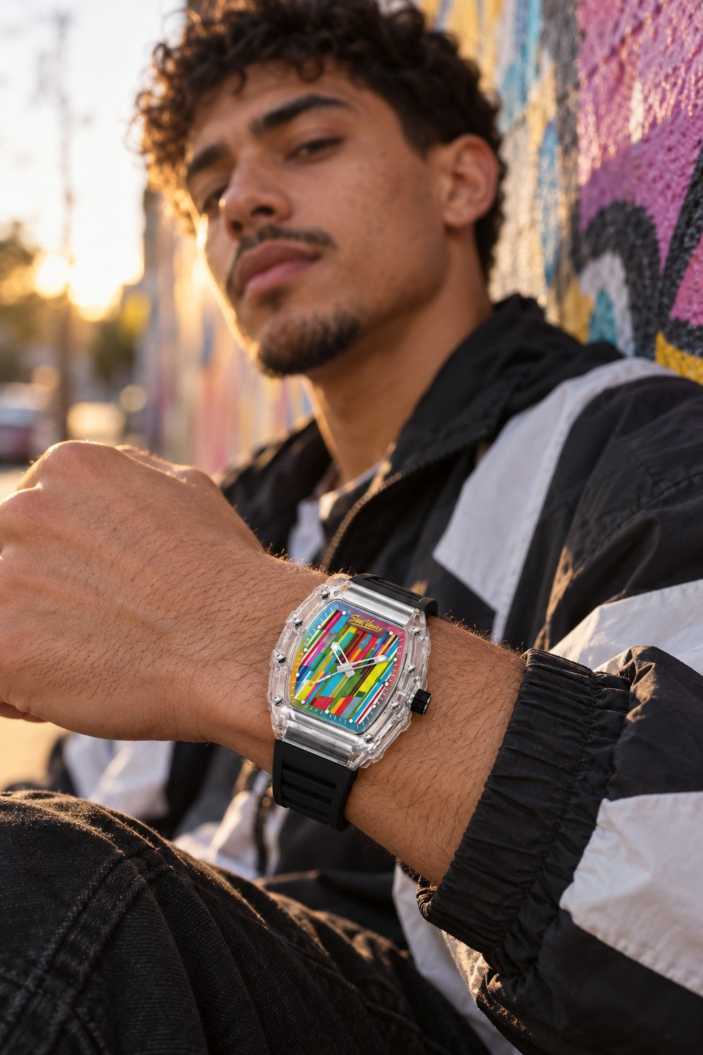 Saint Venice Prism Black — no pulso